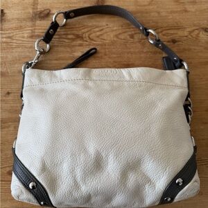 Coach Cream and Black Hobo Bag